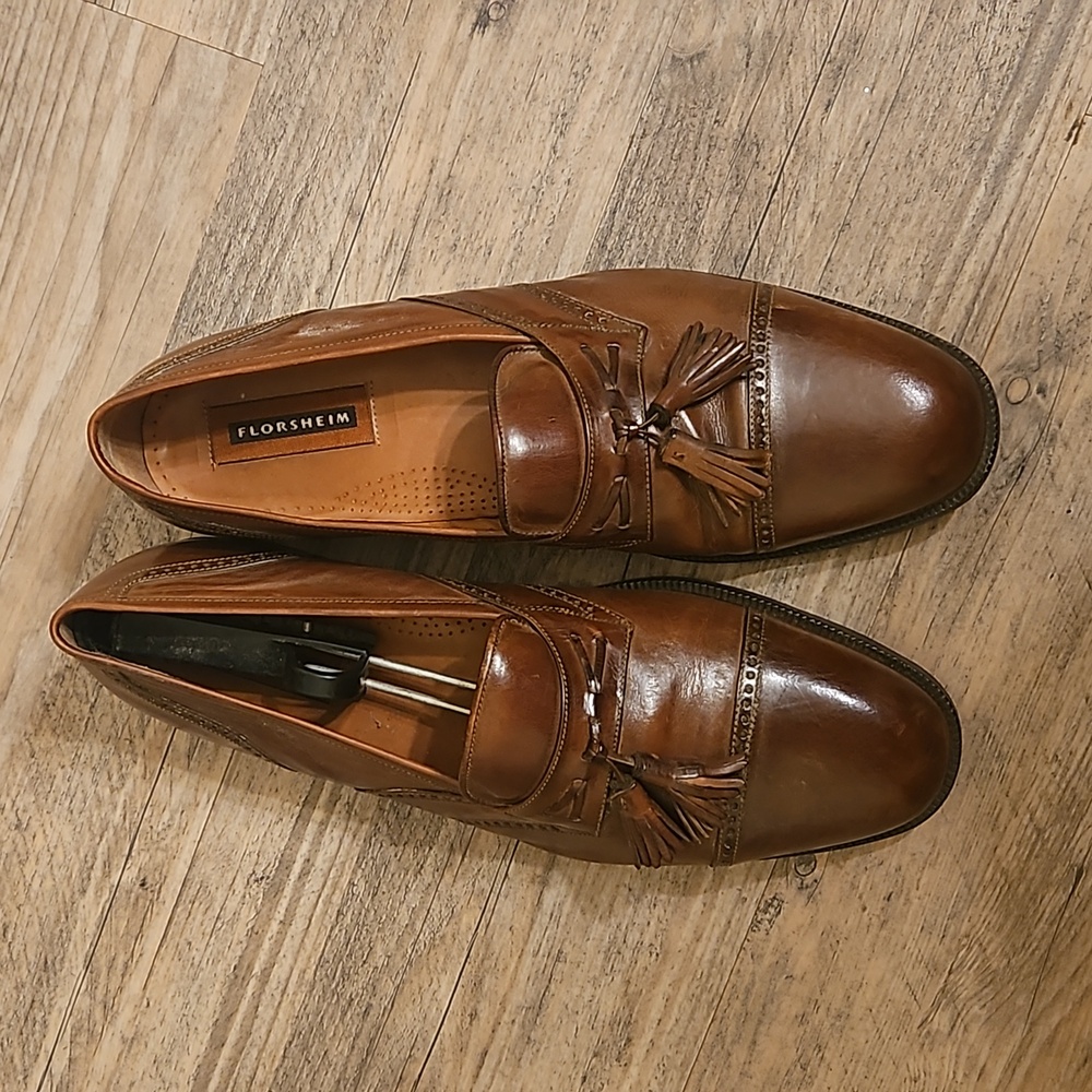 Florsheim Brown Leather Tassel Loafers